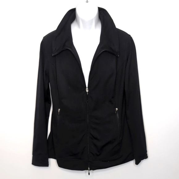 Jockey Person to Person Black Long Thumb Sleeve High Collared Zip up Jac… - Picture 7 of 15